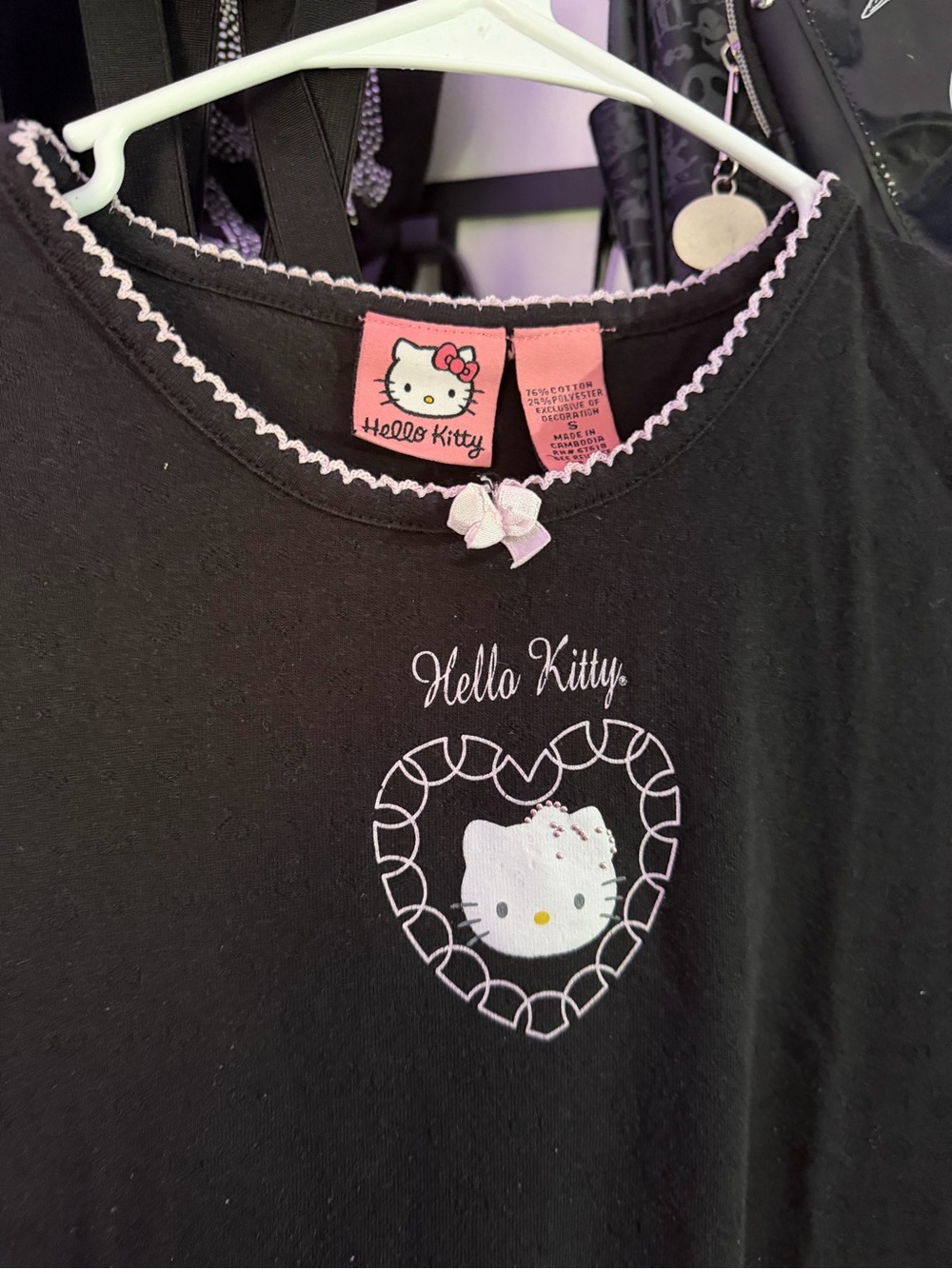Hello Kitty Black Mini Dress with White Trim - Picture 5 of 7